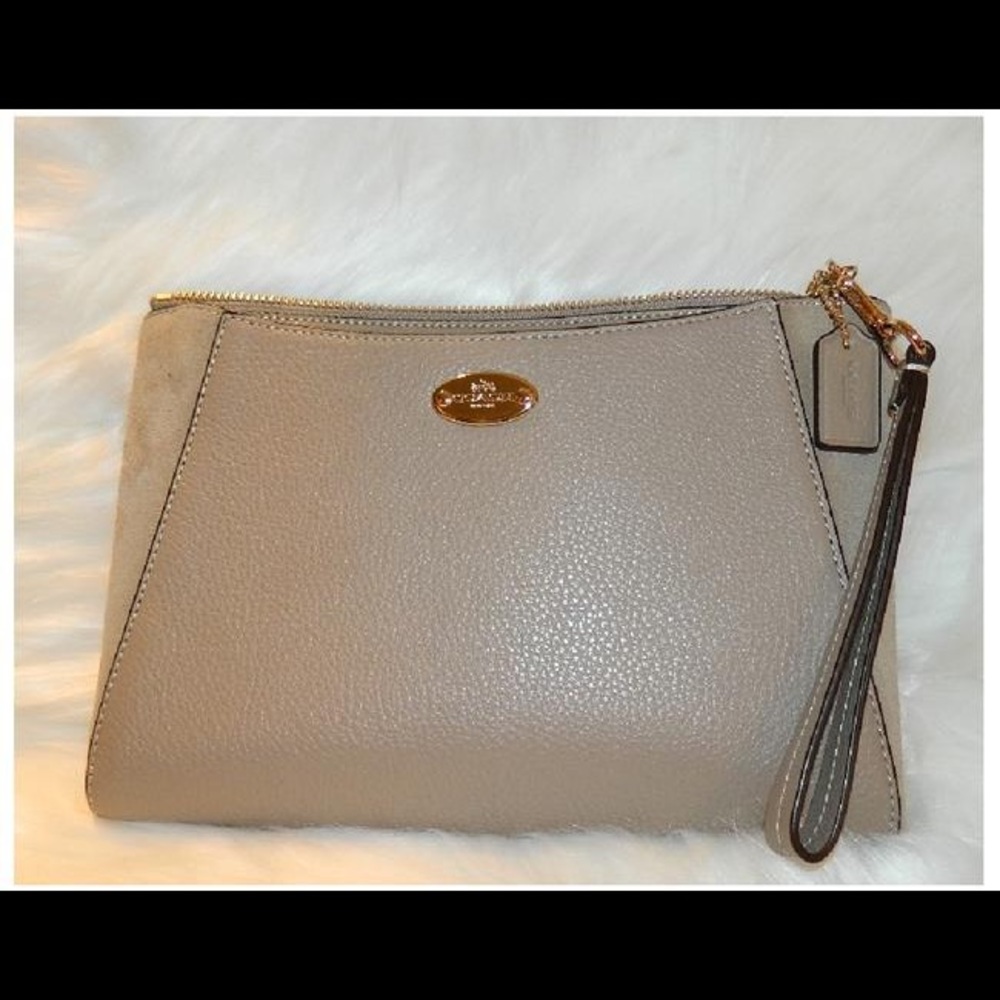 Coach Morgan Leather and Suede Wristlet/Clutch